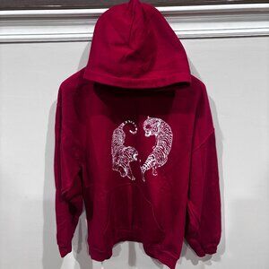 GIldan Unisex Year of the Tiger Hoodie sweatshirt Red SZ: L